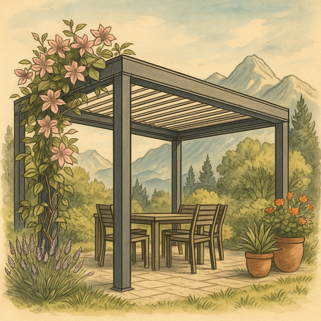 Plantes & pergola aluminium : inspirations, entretien & précautions