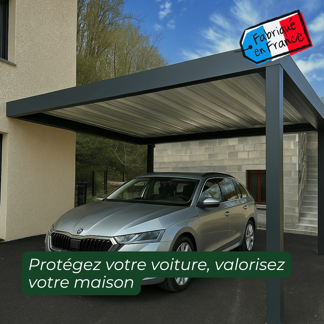 Carport moderne et robuste en aluminium