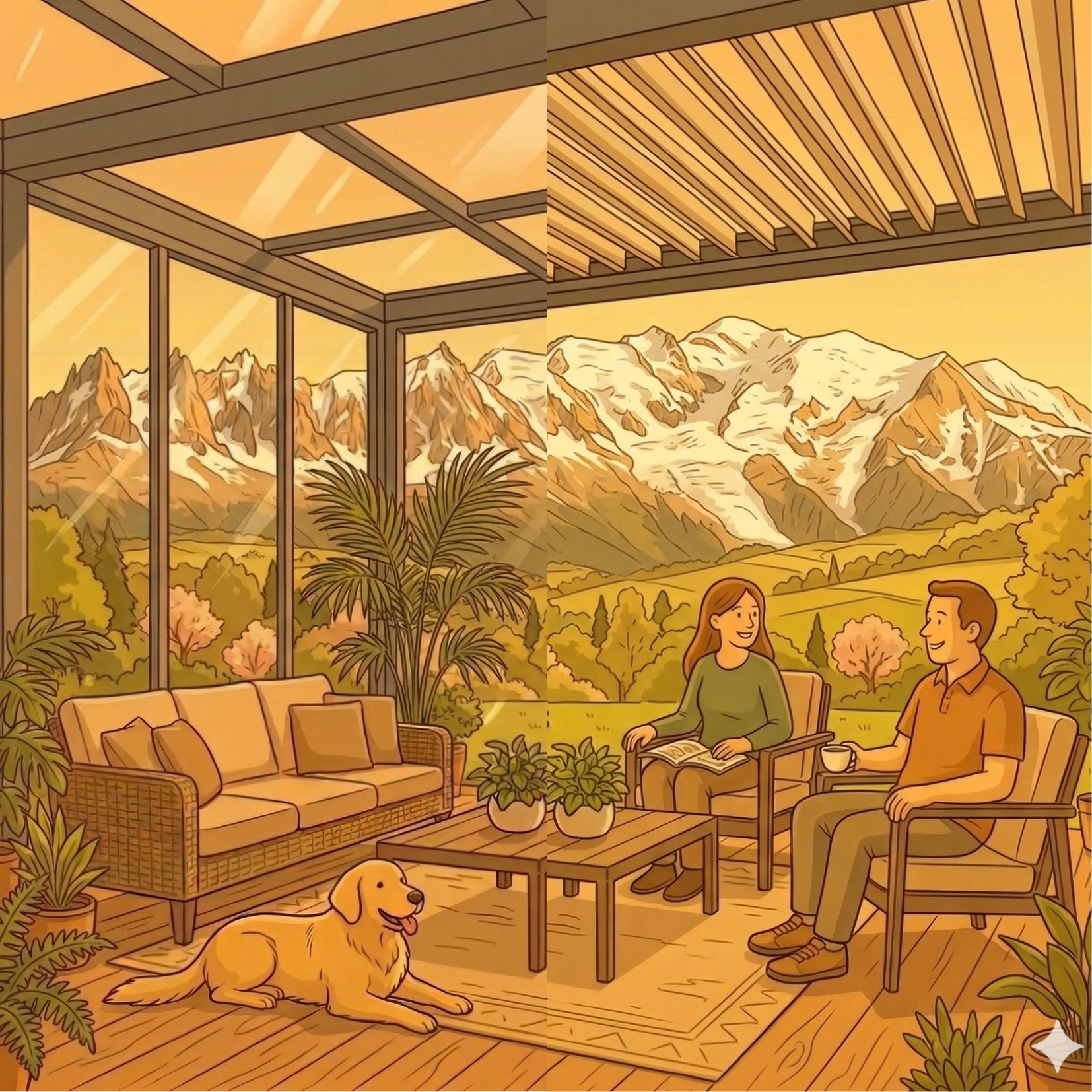 Véranda ou Pergola Bioclimatique : laquelle choisir pour profiter de la vue sur le Mont Blanc toute l'année ?