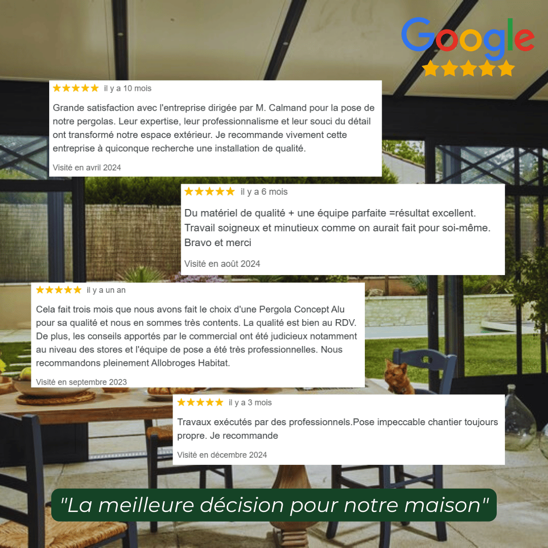 Avis client google pour veranda 