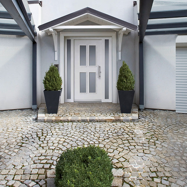 belle porte d'entrée bois blanc 